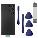 Galaxy S23 Ultra Back Glass Replacement for Samsung Galaxy S23 Ultra Back Cover Glass with Pre-Installed Tape and Camera Lens +Tools (Black)