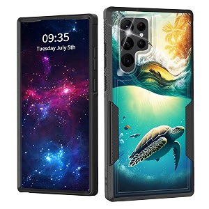 for galaxy s23 ultra casedual layer shockproof heavy duty full body protection tough rugged durable protective cell phone cover for samsung galaxy s23 ultra 6834sea turtle