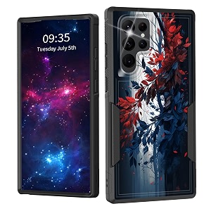 for galaxy s23 ultra casedual layer shockproof heavy duty full body protection tough rugged durable protective cell phone cover for samsung galaxy s23 ultra 6834leaves
