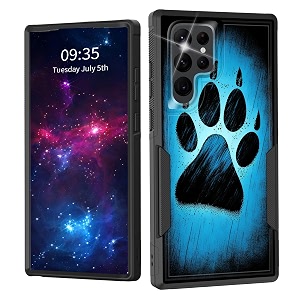 for galaxy s23 ultra casedual layer shockproof heavy duty full body protection tough rugged durable protective cell phone cover for samsung galaxy s23 ultra 6834dog paws print