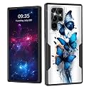 for Galaxy S23 Ultra Case,Dual Layer Shockproof Heavy Duty Full Body Protection Tough Rugged Durable Protective Cell Phone Cover for Samsung Galaxy S23 Ultra 6.8",Butterfly Abstract