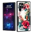 for Galaxy S23 Ultra Case,Dual Layer Shockproof Heavy Duty Full Body Protection Tough Rugged Durable Protective Cell Phone Cover for Samsung Galaxy S23 Ultra 6.8",Tropical Flower