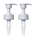 Gallon Pump Dispenser for Glass Jugs or Plastic Bottles - Compatible with Listerine Pump 1-1.5L Bottle Heavy-Duty Industrial Grade for Syrup, Soap, Condiments, Detergent - Pack of 2 White Pumps