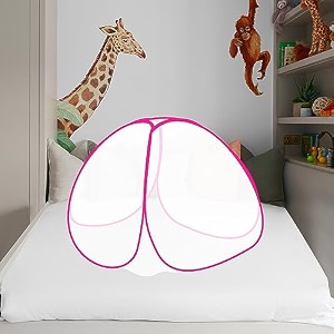 foldable baby mosquito net for 0 to 36 months year old baby with 3ft x 3ft x 25ft size baby pink