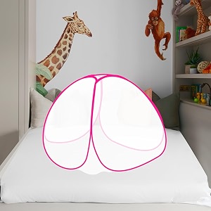 foldable baby mosquito net for 0 to 36 months year old baby with 3ft x 3ft x 25ft size pink