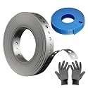 Galvanized Metal Pipe Strap 3/4" x 100 FT, 32-Gauge - Metal Hanger Strapping with Holes for Pipe Support, Flexible Trimming | Includes Storage Case & Gloves