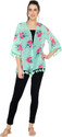 Galwiz Women Kimono Style 3/4th Sleeve Multicolor Shrug