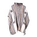 Gamboa Alpaca Wool Poncho Men Panchos Mexican with Hood Adult Cowboy and Western Hippie Poncho para Hombre