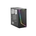 GAMDIAS Argus M1 Gaming E-ATX Mid-Tower PC Case, Left Tempered Glass with LED Strip on The Front, Sync MB, Black, (GD-Argus M1(EPE))