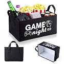 Game Night Gift Basket Black Reusable Snack Tray with Handles
