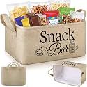 Game Night Gift Basket, Khaki Black Reusable Snack Tray with Handle