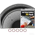 GAMENOTE 30 Pack Dry Erase Pockets, 10x14 Reusable Sleeves, Black