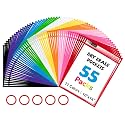 GAMENOTE 55 Pack Dry Erase Pockets, 10x14 Reusable Sleeves, 11 Colors