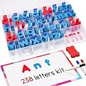 Gamenote Magnetic Letters Kit, 238 Pieces with Magnetic Board and Markers