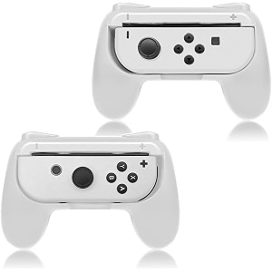 gamepad joystick case for nintendo switch oled games v1v2 more comfortable joy-con controller grips for nintendo switch games - white twin pack neon