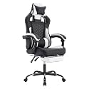 Gaming Chair with Footrest, High Back Ergonomic Computer Chair, Height Adjustable Game Chair with Headrest and Lumbar Support for Office or Gaming (Black A)