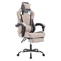 Gaming Chair with Footrest, High Back Ergonomic Computer Chair, Height Adjustable Game Chair with Headrest and Lumbar Support for Office or Gaming (Grey)