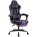 Gaming Chair with Footrest, High Back Ergonomic Computer Chair, Height Adjustable Game Chair with Headrest and Lumbar Support for Office or Gaming (Purple)
