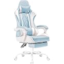 Gaming Chair with Footrest and Massage Lumbar Support, Ergonomic High Back Video Game Chair with Swivel Seat and Headrest