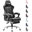 Gaming Chair with Footrest and Massage Lumbar Support, Ergonomic High Back Video Game Chair with Swivel Seat and Headrest