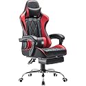 Gaming Chair with Footrest and Massage Lumbar Support, Ergonomic High Back Video Game Chair with Swivel Seat and Headrest