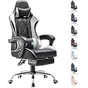 Gaming Chair with Footrest and Massage Lumbar Support, Ergonomic High Back Video Game Chair with Swivel Seat and Headrest