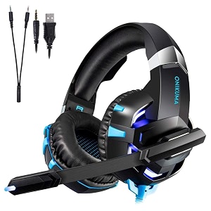 gaming headphoe k2 pro designed for pc playstation mobile all kinds of games - blue