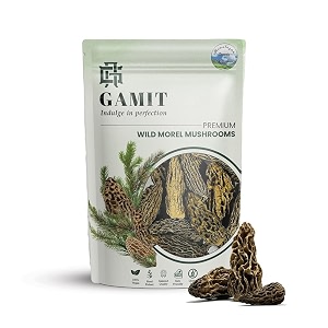 gamit dried himalayan handpicked morel mushrooms without stem  gucchiguchi mushroom  wild organic  premium edible mushrooms for cooking soups curries and gourmet recipes 25g pack of 1