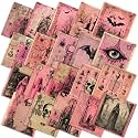Ganeen 60 Pcs 10 x 10 Inch Pink Gothic Halloween Quilting Fabric Squares