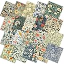 Ganeen 60 Pcs 10 x 10 Inch William Morris Flowers Quilting Fabric Squares