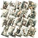 Ganeen 60 Pcs 10 x 10 Inch Vintage Green Christmas Quilting Fabric Squares