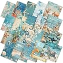 Ganeen 60 Pcs 10 x 10 Inch Summer Ocean Blue Quilting Fabric Squares
