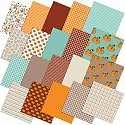 Ganeen 60 Pcs 10 x 10 Inch Fall Thanksgiving Floral Quilting Fabric Squares