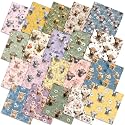 Ganeen 60 Pcs 10 x 10 Inch Western Highland Cow Quilting Fabric Squares