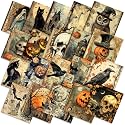 Ganeen 60 Pcs 10 x 10 Inch Vintage Goth Halloween Quilting Fabric Squares