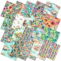 Ganeen 60 Pcs 10 x 10 Inch Summer Tropical Quilting Fabric Squares