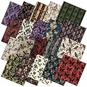 Ganeen 60 Pcs 10 x 10 Inch Dark Gothic Halloween Quilting Fabric Squares