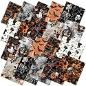 Ganeen 60 Pcs 10 x 10 Inch Watercolor Halloween Quilting Fabric Squares