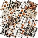 Ganeen 60 Pcs 10 x 10 Inch Watercolor Halloween Quilting Fabric Squares