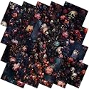 Ganeen 60 Pcs 10 x 10 Inch Gothic Rococo Halloween Quilting Fabric Squares