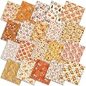 Ganeen 60 Pcs 10 x 10 Inch Fall Thanksgiving Quilting Fabric Squares