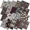 Ganeen 60 Pcs 10 x 10 Inch Vampire Gothic Halloween Quilting Fabric Squares