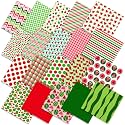 Ganeen 60 Pcs 10 x 10 Inch Summer Watermelon Quilting Fabric Squares