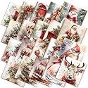 Ganeen 60 Pcs 10 x 10 Inch Vintage Christmas Quilting Fabric Squares