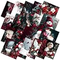 Ganeen 60 Pcs 10 x 10 Inch Burgundy Christmas Quilting Fabric Squares