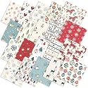 Ganeen 60 Pcs 10 x 10 Inch Nordic Folk Christmas Quilting Fabric Squares