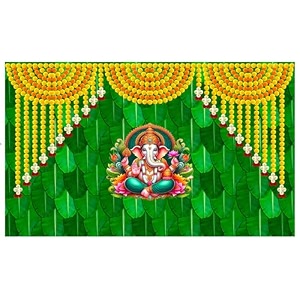 ganesh backdrop for decorations cloth  lakshmi pooja backgrounds  backgrounds decoration cloth ganpati decoration background  vinayaka backdrop cloth 5x8 feet