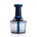 Ganesh Manual Hand Press Bingo Push Chopper with 3 Blades for Effortless Chopping Vegetables & Fruits (Assorted, 725 ml, Plastic)
