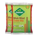 Ganesh whole wheat chakki Atta 1kg (Pack of 2)