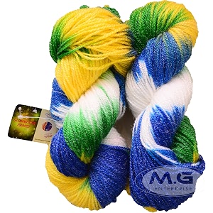 ganga g-ball green parrot mix 400 gm wool ball hand knitting woolart craft soft fingering crochet hook yarn needle knitting yarn thread dyed md